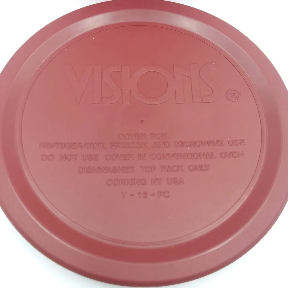 Corning Visions Cranberry Sandwich Plate H118 1 Pt Round‎ Bowl C16B Discontinued